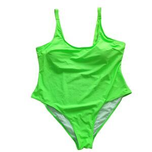 Swim Suit Plus Size Bright Green Sexy One Piece Bathing Suit